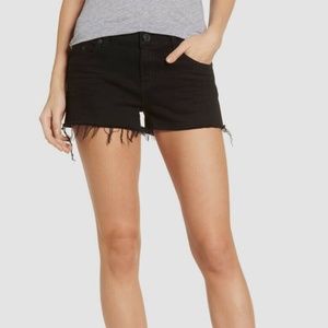 $135 Hudson Women's Black Kenzie Cutoff Mid-Rise Denim Shorts Size 31